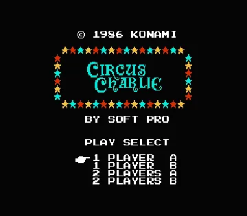 Circus Charlie (Japan) screen shot title